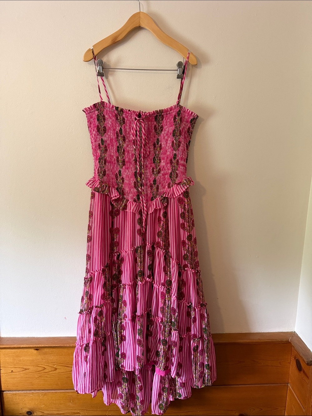 Free People Alejandra Smocked Bodice Tiered Sundress Size L - Picture 4 of 9